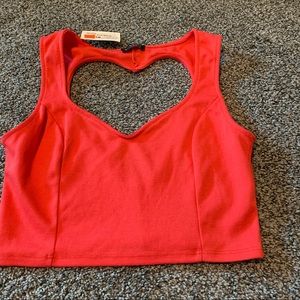 Solemio los angeles coral heart shaped crop top M